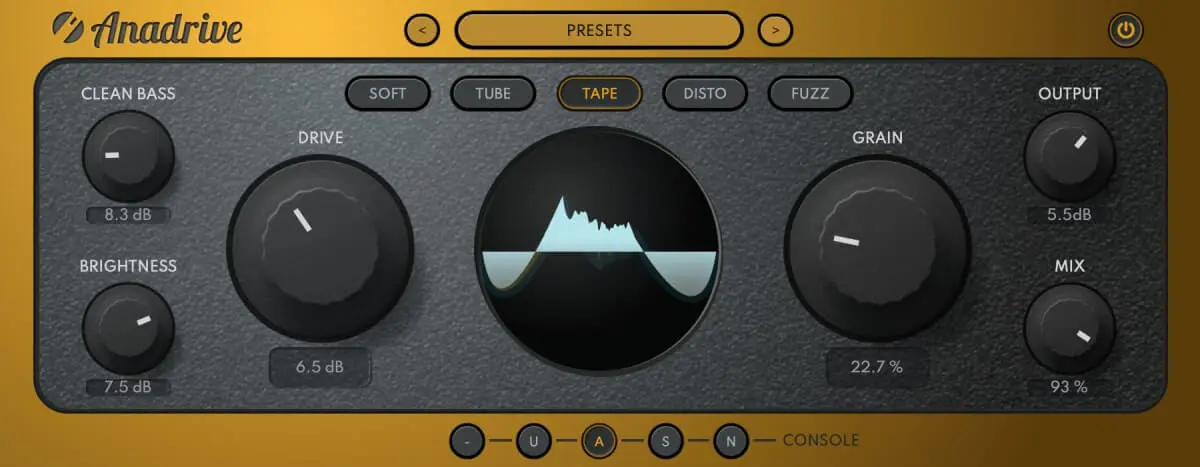 Anadrive Analog Saturation Plugin - 5 Saturation Modes with GRAIN Control