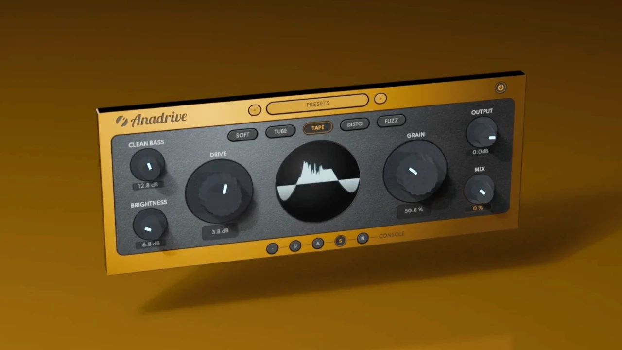 Anadrive Analog Saturation Plugin - 5 Saturation Modes with GRAIN Control