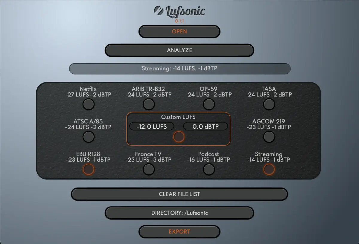 Lufsonic - Professional LUFS Audio Analysis Tool