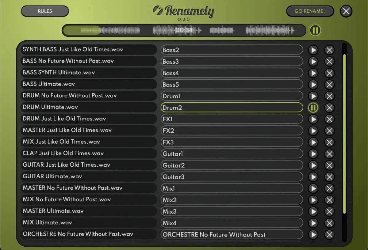 Renamely Audio File Renaming Tool - Batch Rename with Smart Suggestions