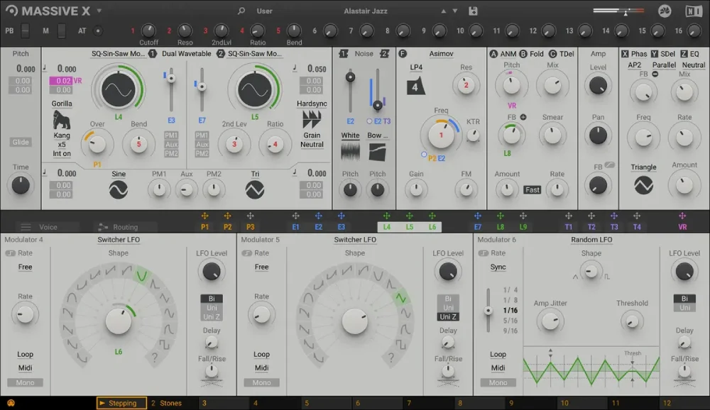 Native Instruments Massive X wavetable synthesizer interface