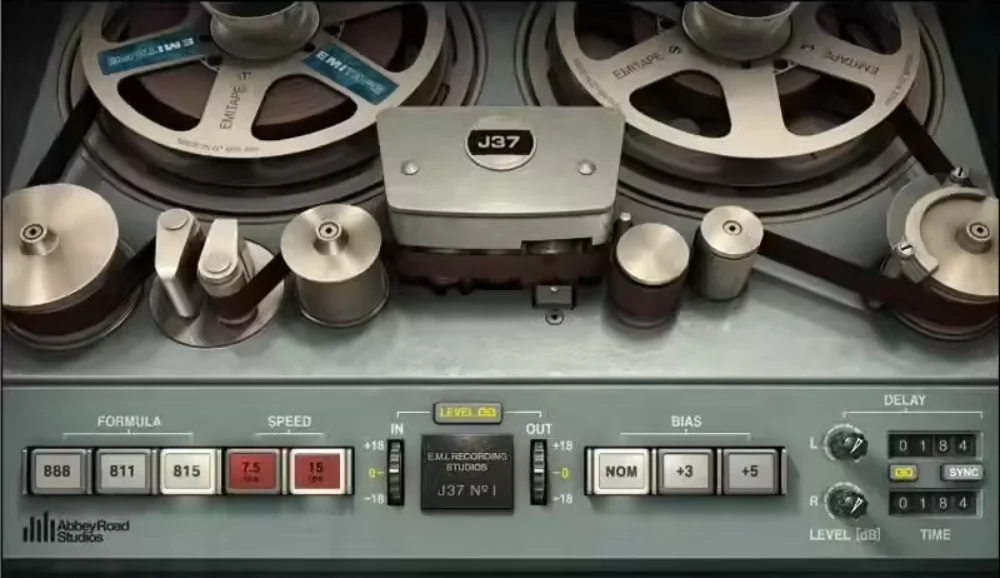 Waves J37 tape machine interface with Abbey Road vintage character